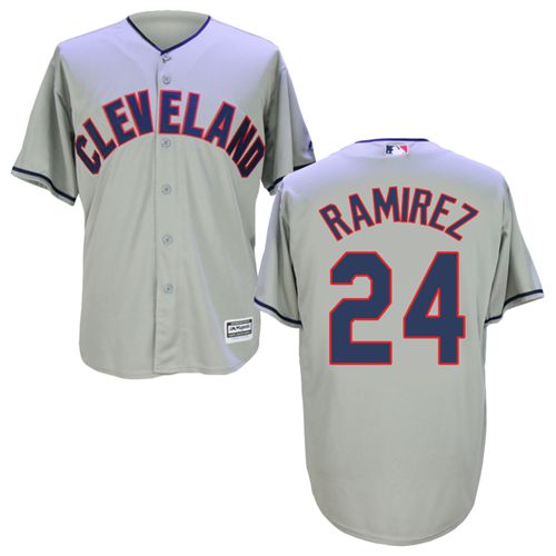 Indians #24 Manny Ramirez Grey New Cool Base Stitched MLB Jersey